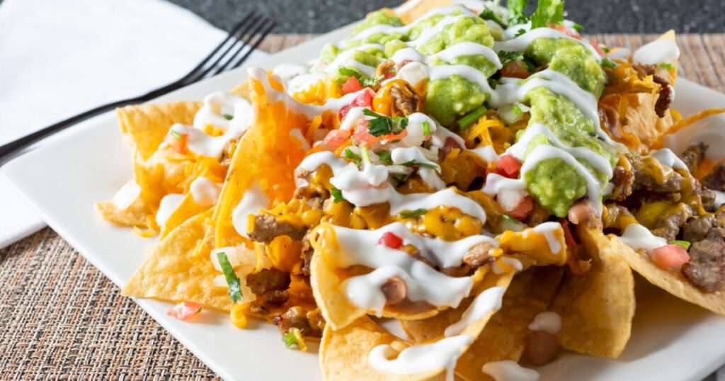 Nachos con guacamole