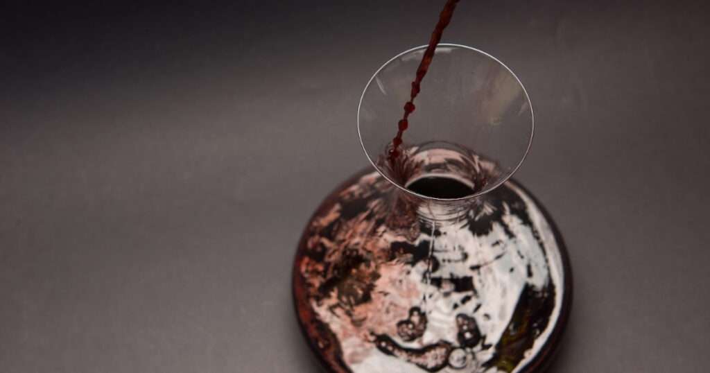 decantación de vino
