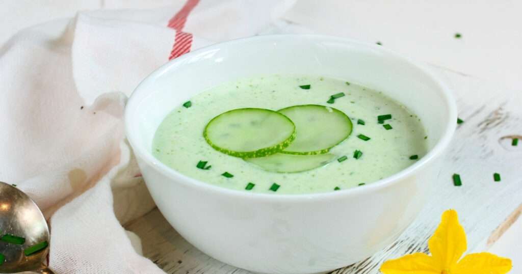 Sopa fría de pepino y manzana