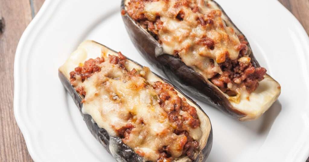 Berenjenas rellenas al microondas