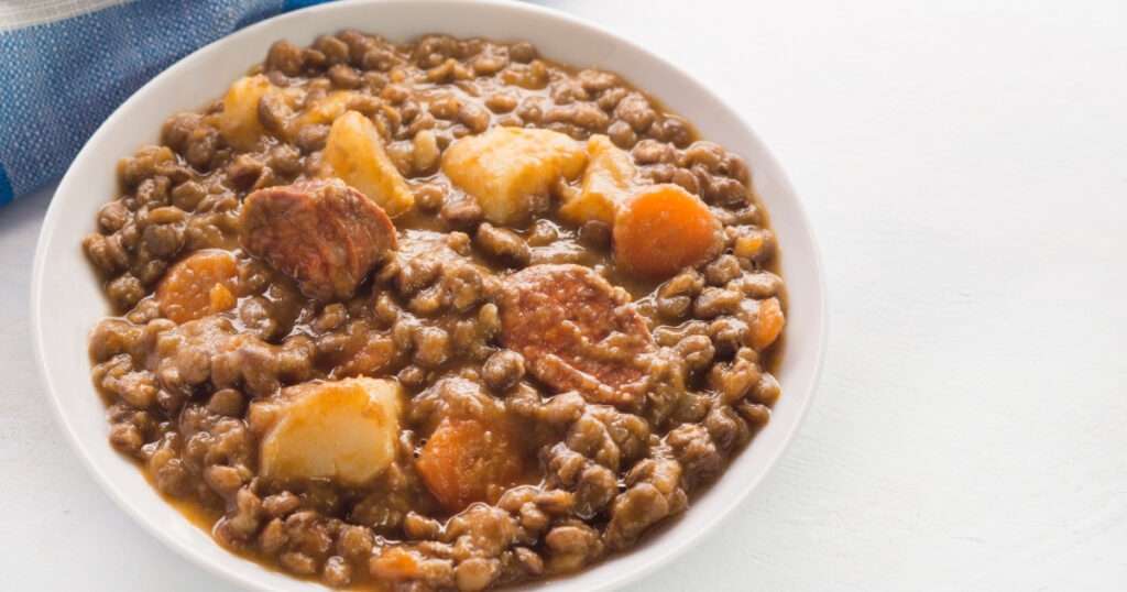 Cazuela de lentejas con chorizo