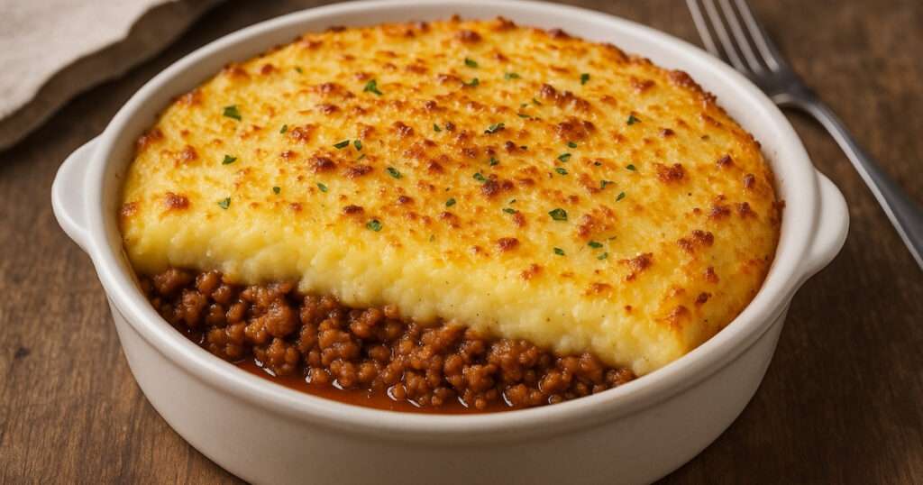 Pastel de carne con puré