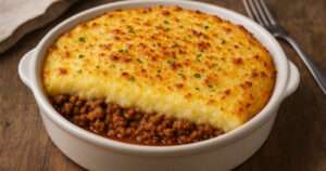Pastel de carne con puré